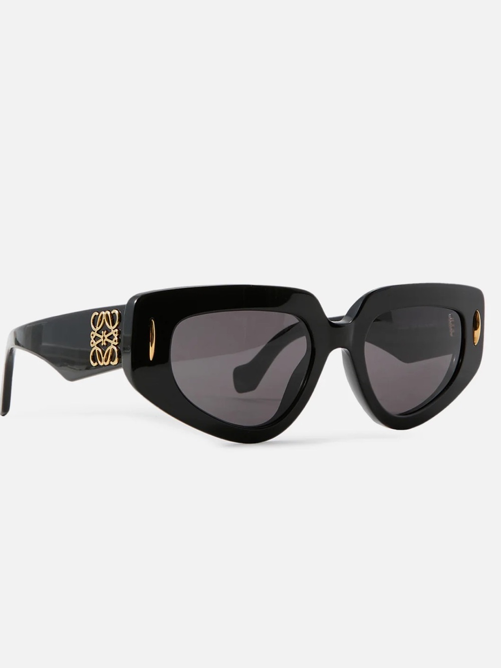 Loewe Black Cat-Eye Sunglasses with Gold Anagram Detail